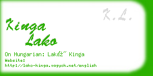 kinga lako business card